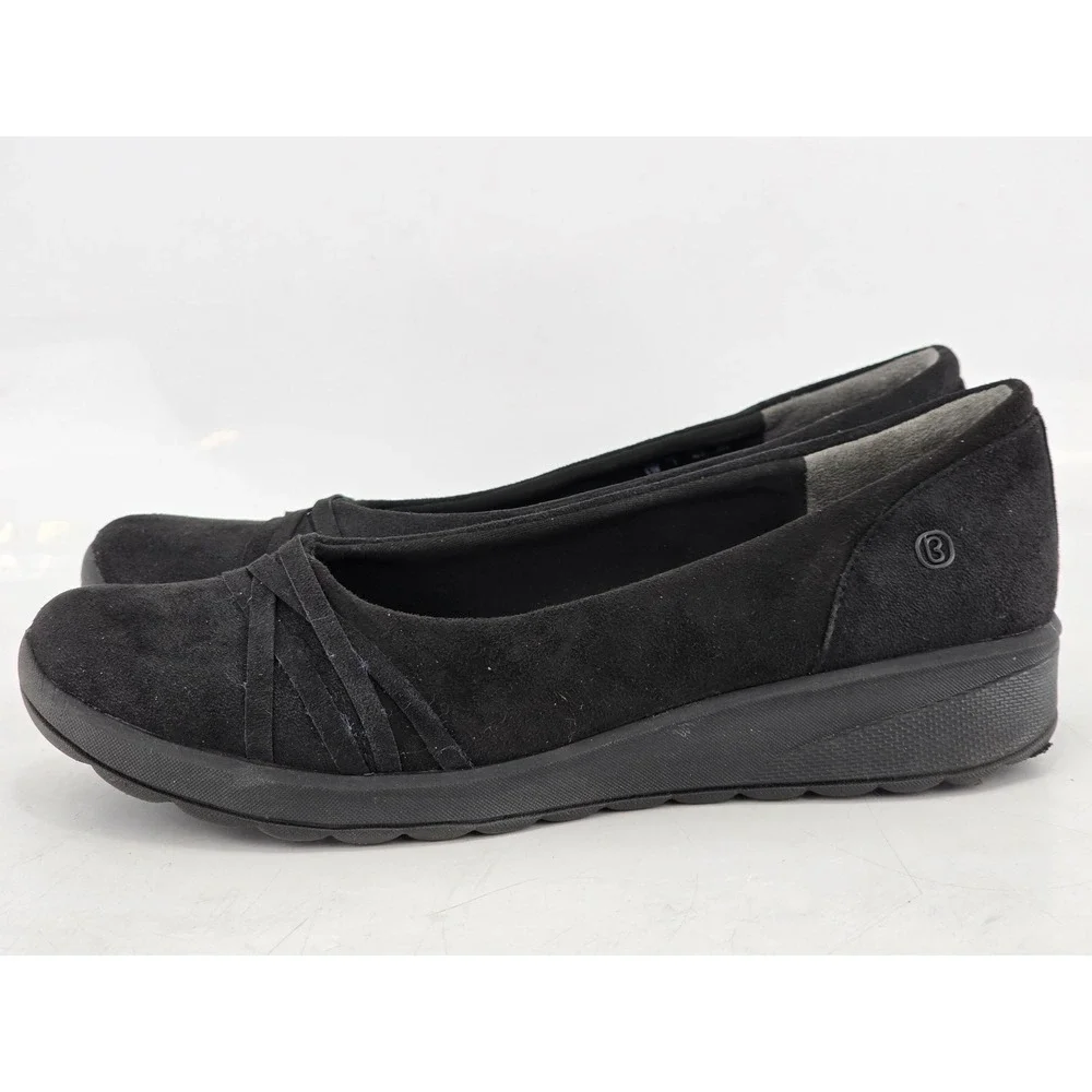 LifeStride Bzees Air Step Shoes Womens 9.5M Black Wedge Slip On -Excellent